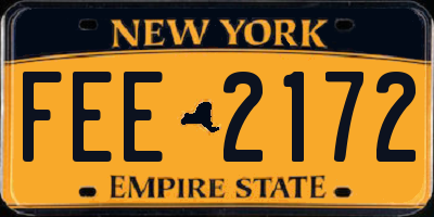 NY license plate FEE2172