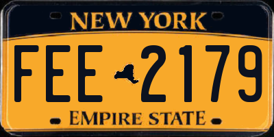 NY license plate FEE2179