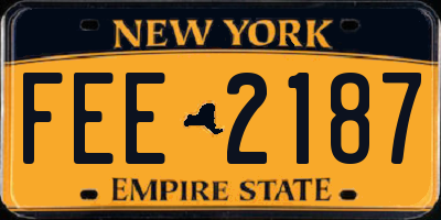 NY license plate FEE2187