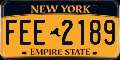 NY license plate FEE2189
