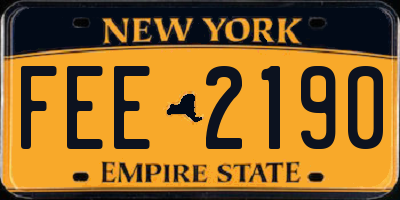 NY license plate FEE2190
