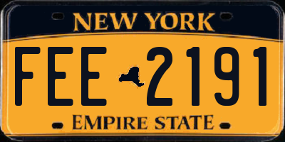NY license plate FEE2191