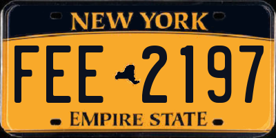 NY license plate FEE2197