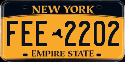 NY license plate FEE2202
