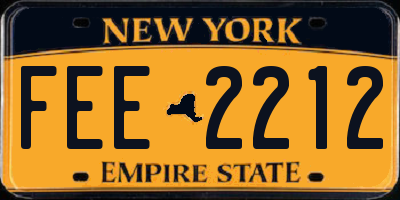 NY license plate FEE2212