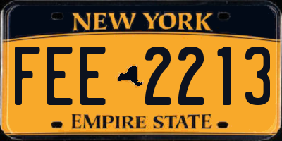 NY license plate FEE2213