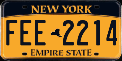 NY license plate FEE2214