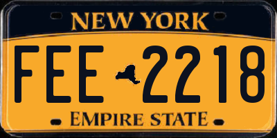 NY license plate FEE2218