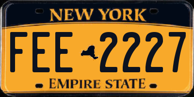 NY license plate FEE2227