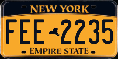 NY license plate FEE2235