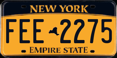 NY license plate FEE2275