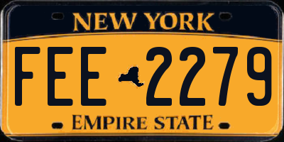NY license plate FEE2279