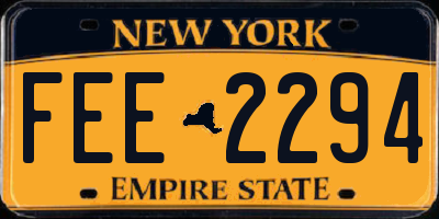 NY license plate FEE2294