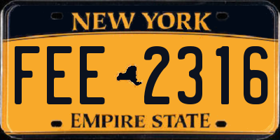 NY license plate FEE2316