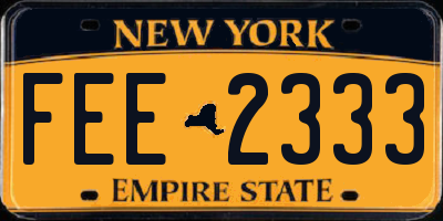 NY license plate FEE2333