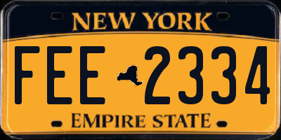 NY license plate FEE2334