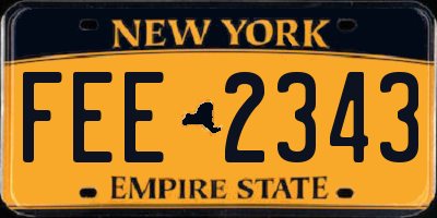 NY license plate FEE2343