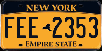 NY license plate FEE2353