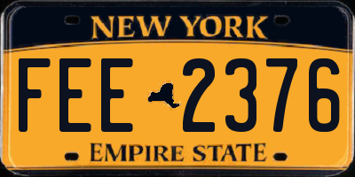 NY license plate FEE2376