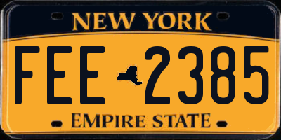 NY license plate FEE2385