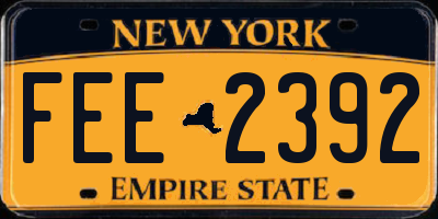NY license plate FEE2392