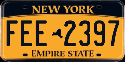 NY license plate FEE2397