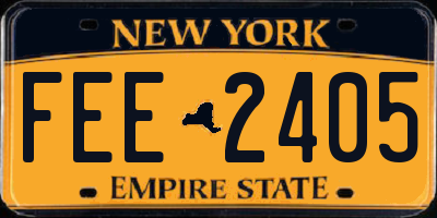 NY license plate FEE2405