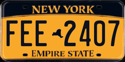 NY license plate FEE2407