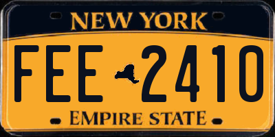 NY license plate FEE2410