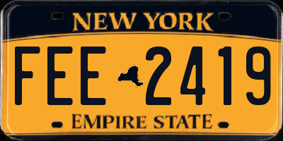 NY license plate FEE2419