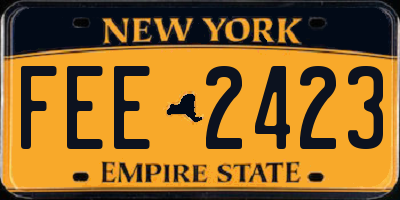 NY license plate FEE2423