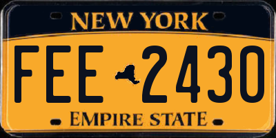 NY license plate FEE2430