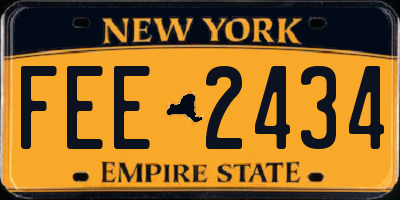 NY license plate FEE2434