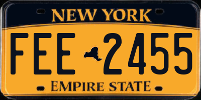 NY license plate FEE2455
