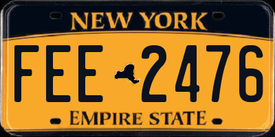NY license plate FEE2476