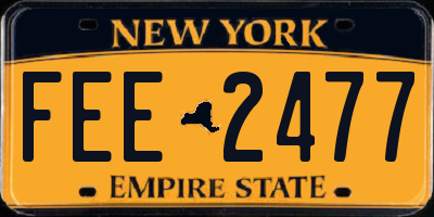 NY license plate FEE2477