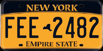 NY license plate FEE2482