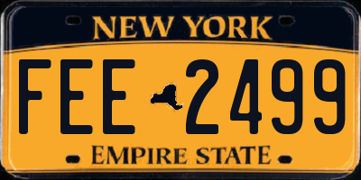 NY license plate FEE2499