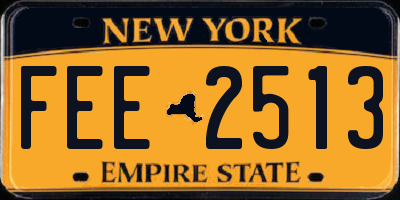 NY license plate FEE2513