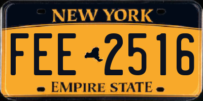 NY license plate FEE2516