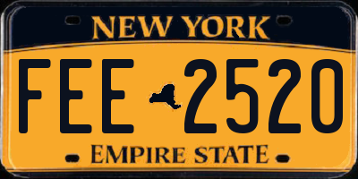 NY license plate FEE2520