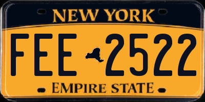 NY license plate FEE2522