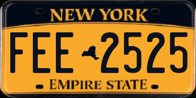 NY license plate FEE2525