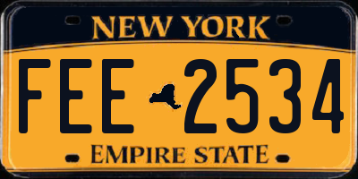 NY license plate FEE2534