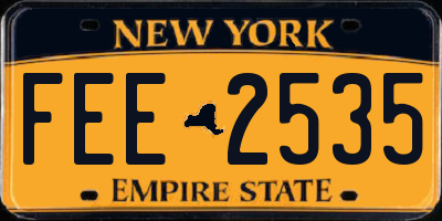 NY license plate FEE2535
