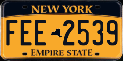 NY license plate FEE2539