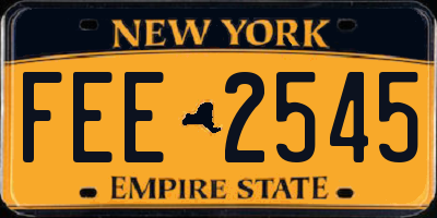 NY license plate FEE2545