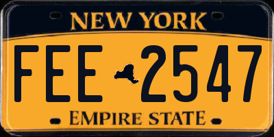 NY license plate FEE2547