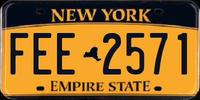 NY license plate FEE2571