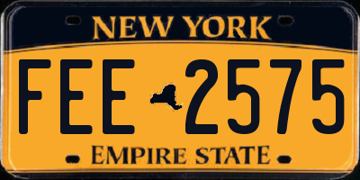 NY license plate FEE2575